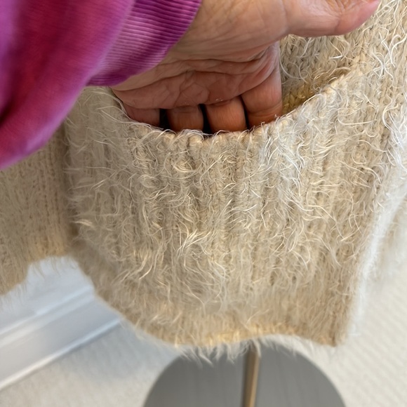 Free People Cream Fuzzy Cardigan Sweater - Picture 5 of 8